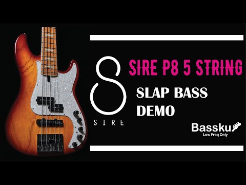 SIRE Bass P8 Ash Body 5 String Slap Bass Demo