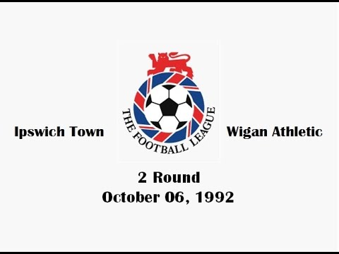 English League Cup 1992-1993. 2 Round. 2 Leg. Ipswich Town - Wigan Athletic - 4:0. Highlights.