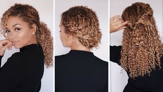 3 Super Easy Hairstyles for 3b/3c Curly Hair | Bella Kurls Extensions | Ashley Bloomfield