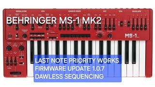 Video thumbnail for BEHRINGER MS-1 MK2, LAST NOTE PRIORITY   WORKS, FIRMWARE UPDATE 1.0.7, SENDING MIDI CLOCK, REVIEW by Mike Byrd