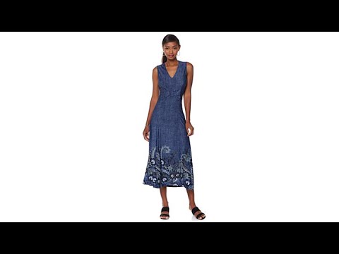 Liz Lange Silky Denim Knit Maxi Dress