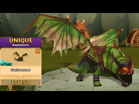 Skullcrusher Max Level 150 Titan Mode - Unique Rumblehorn - Dragons:Rise of Berk