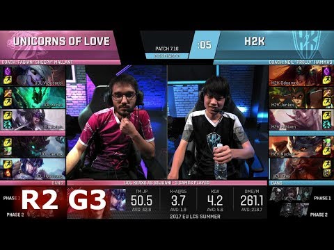 Unicorns of Love vs H2K Gaming Game 3 | Round 2 EU LCS Qualifier for S7 Worlds 2017 | UOL vs H2K G3