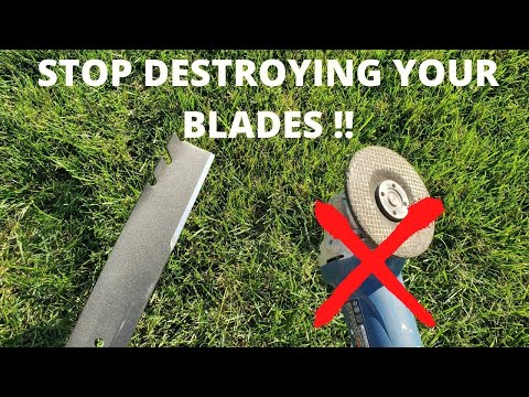 How to sharpen lawn mower blades THE CORRECT WAY ( Angle grinders will destroy your mower blades)