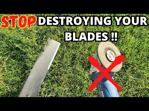 How to sharpen lawn mower blades THE CORRECT WAY ( Angle grinders will destroy your mower blades)