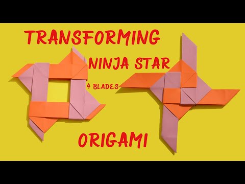 Origami Transforming Ninja Star | 4 Blades | How To Make a Paper Ninja Star Step by Step Tutorial