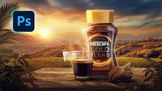 עיצוב פרסום של NESCAFÉ | מניפולציה של מוצר בפוטושופ ✅🔥