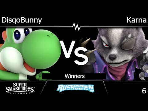 Rushdown 6 - DisqoBunny (Yoshi, DDD) vs Karna (Wolf) Winners - SSBU