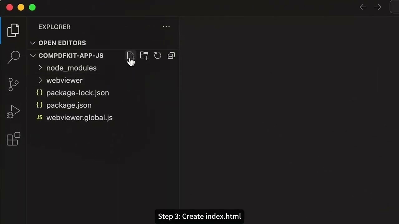 JavaScript PDF Editor - Step 3: Add a script tag and initialize ComPDFKitViewer for Web