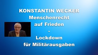 Konstantin Weckers Neujahrsbotschaft: Menschenrecht auf Frieden - Lockdown für Militärausgaben