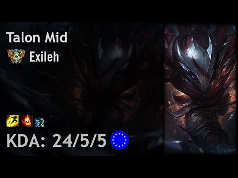 Talon Mid vs Vladimir - Exileh - EUW Challenger Patch 7.6