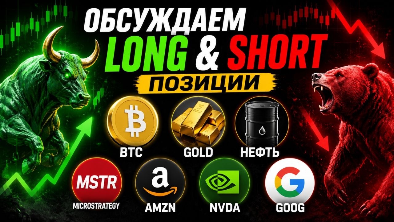 LONG И SHORT ПОЗИЦИИ ПО БИТКОИНУ, HYPE, MSTR, AMZN, NVDA, GOOG, ЗОЛОТО И НЕФТЬ!