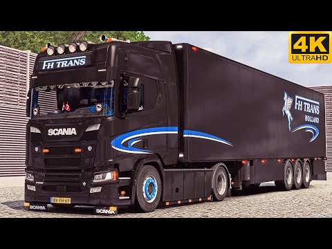 [TS-PC] ETS2 4K | PROMODS | SCANIA R580 V8 (open pipe) | PORTREE 🇬🇧 - BERGEN 🇳🇴