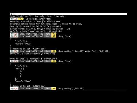 MySQL Document Store -- How to modify documents