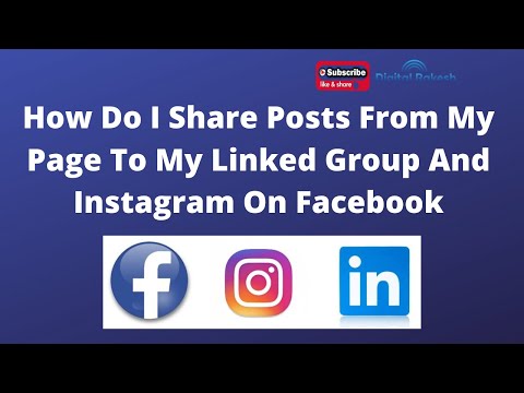How Do I Share Posts From My Page To My Linked Group And Instagram On Facebook