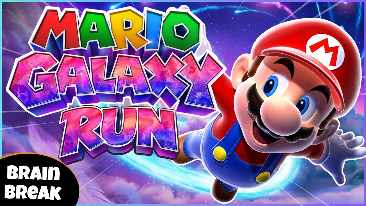 🍄 Mario Galaxy Run ⭐ Fitness Run | Brain Break | Exercise | GoNoodle Inspired