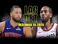 Los Angeles Clippers Vs Detroit Pistons Full Game Highlights December 28 2025 NBA Season