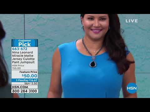 Nina Leonard Miracle Matte Jersey Culotte Pant Jumpsuit