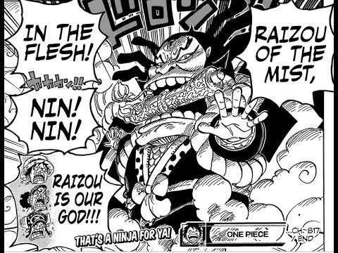 One Piece (ワンピース) Chapter 817 Manga Chapter Review - Raizou Revealed!!!The Red Poneglyph!!!