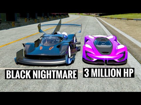 3 Million HP SRT Tomahawk vs Aston Martin Black Nightmare - 20 KM Drag Race