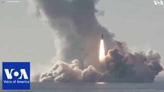 Russian Ministry of Defense released a VIDEO of nuclear submarine test-fired of 4 ballistic missiles