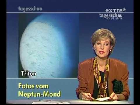 Tagesschau: VOYAGER 2 fotografiert den Neptunmond Triton am 25.08.1989