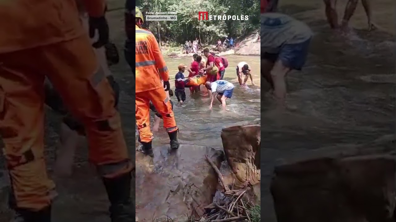 Mulher cai de uma altura de 10 metros em cachoeira em Brumadinho (MG)