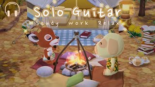 🎧Warm & Cozy Autumn🍂 Soothing Solo Guitar + outdoor Campfire ambience | Animal Crossing🎵