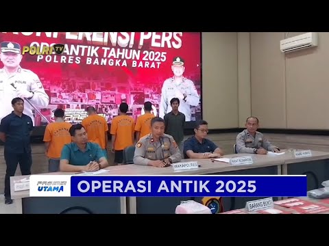WAKAPOLRES BANGKA BARAT PIMPIN KONFERENSI PERS HASIL OPS ANTIK 2025