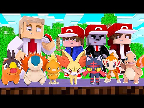 Minecraft : Pokémon Super Red 🔥  - GANHAMOS OS NOVOS POKÉMON INICIAL DE CADA REGIÃO DO MUNDO! Ep. 1