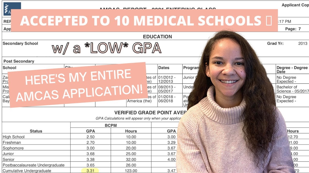 Accepted to TEN Medical Schools // See My Full AMCAS Application - GPA + MCAT + My Tips For Success!