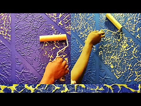 Wall putty texture Panch design painting ideas. Video