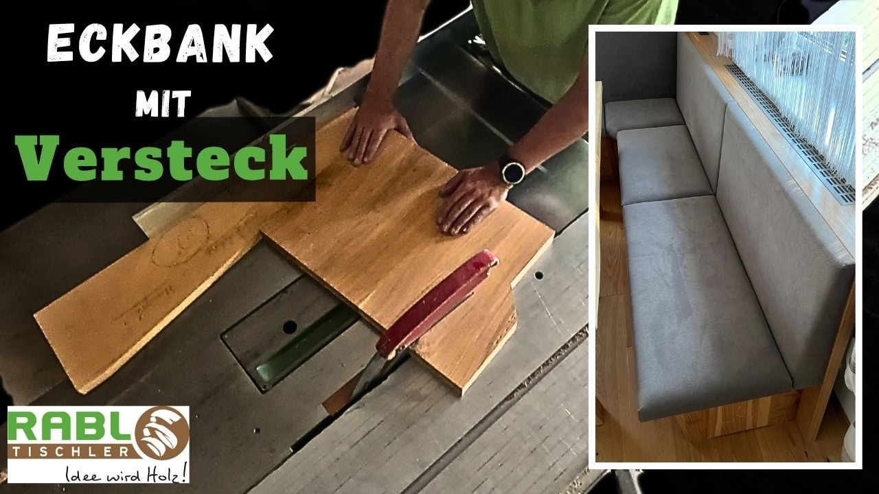 Vorschaubild YouTube Video Ich baue eine Truhenbank passend zum Esstisch | Versteckter Stauraum