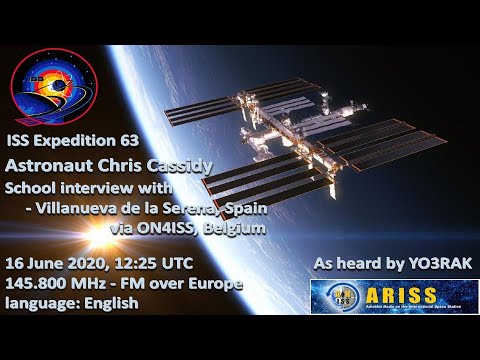 ISS Transmission LIVE astronaut Chris Cassidy, 16Jun2020, Instituto "Pedro de Valdivia" Spain