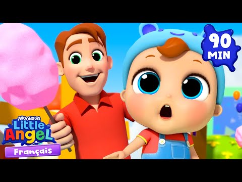 Jeux et Bonbons au Parc d'attraction | Comptines avec Bébé Louis | Little Angel Français