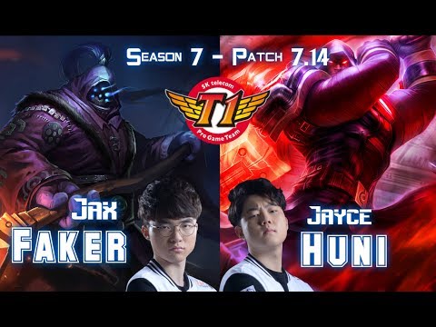 SKT T1 Faker JAX vs SKT T1 Huni JAYCE Top - Patch 7.14 KR Ranked