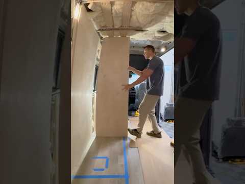 Scribing A Curved Wall Panel for Van Build #trending #vanbuild