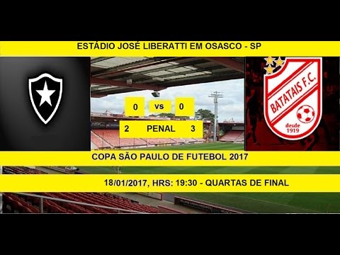 COPA SÃO PAULO DE FUTEBOL 2017 BOTAFOGO-RJ 0 (2) X (3) 0 BATATAIS-SP - QUARTAS DE FINAIS
