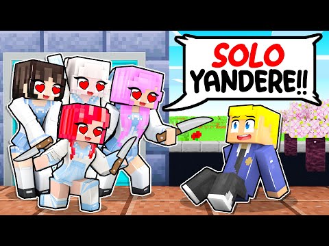 1 MASCHIO In Una Scuola SOLO YANDERE Su Minecraft!