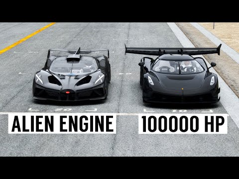 Bugatti Bolide 90000 HP (Alien Engine) vs 100K HP Koenigsegg Jesko Black Devil - Special Stage Route