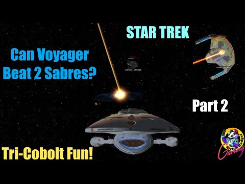 Part 2 USS Voyager VS 2 Sabres - With Coffee? Without Coffee? - 2 Versions Star Trek Ship Battles