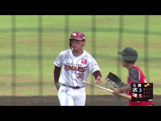 【ファーム】直球を弾き返す!! イーグルス・吉納翼 センターへのタイムリー2ベースヒットを放ち追加点!! 2025年7月26日 東北楽天ゴールデンイーグルス 対 東京ヤクルトスワローズ
