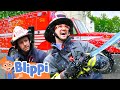 Becoming A Firefighter For A Day ‍ BEST OF BLIPPI TOYS Educational Videos For Kids