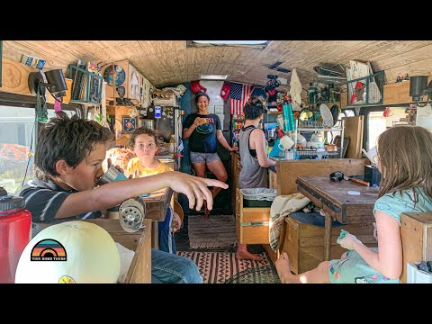 U.S. Marine Builds DIY Bus Conversion Tiny House For His Family Of 6