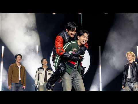 BTS V Taehyung's Viral Leather Jacket Look + \We Stayed\ ARMY Moment at Spotify SWIMSIDE NYC