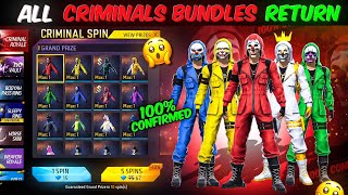 Download lagu Criminal Bundles Return🔥 100% Confirmed-🇮🇳| Upcoming New Events Free Fire| Free Fire Criminal Bundle mp3