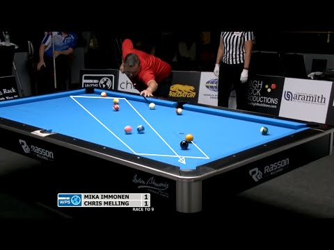 THE BEST SHOOT 8 POOL BILLIARD BY CHRIS MELLING VS MIKA IMOMEN, (trickshoot of 8 ball)