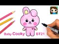 How to Draw BT21 BABY Cooky | BTS Jungkook Persona