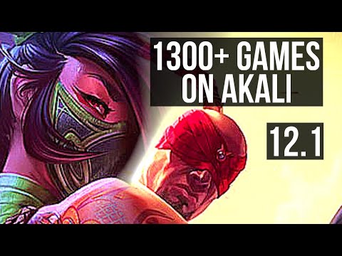 AKALI vs LEE (TOP) | 1300+ games, 6 solo kills, 1.7M mastery, 14/3/14, Godlike | KR Diamond | 12.1