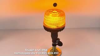 LED maják, 12-24V, 24xLED oranžový, na držiak, ECE R65